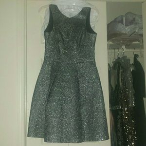 Metallic charcoal brocade Yoana Baraschi dress