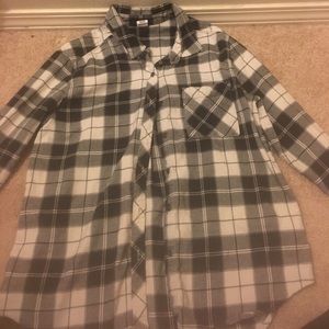 Black and white buttoned up flannel