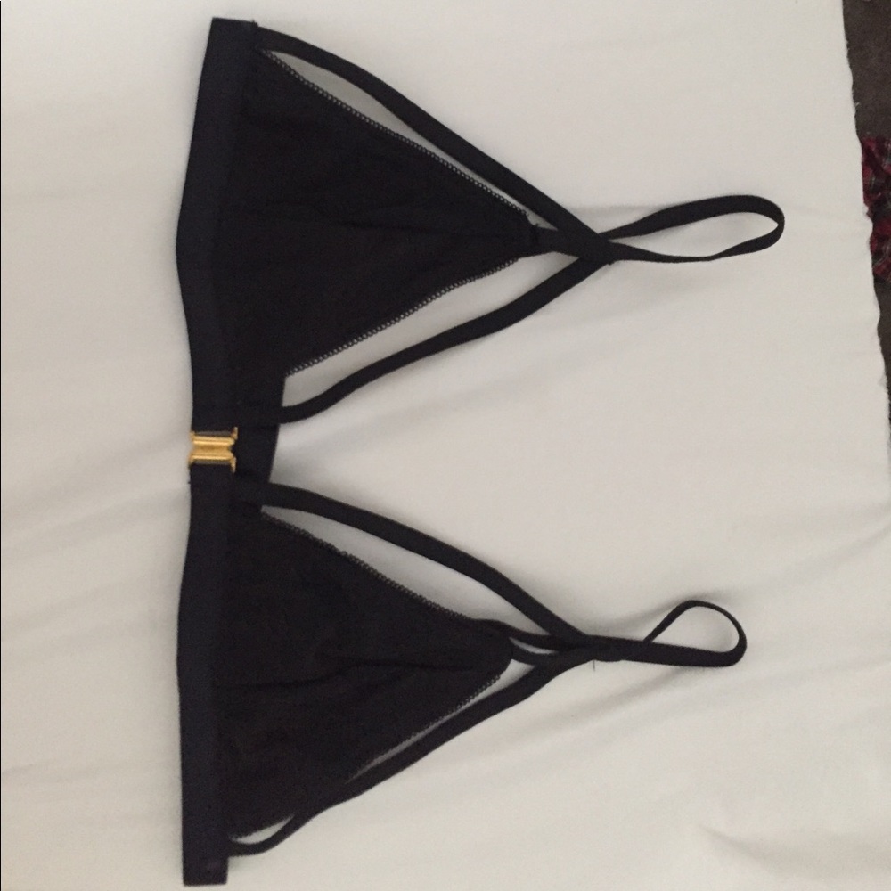 Black strappy bralette NWOT