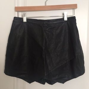 Faux Leather Skort