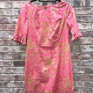 Lilly Pulitzer ruffle sleeve shirt dress