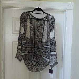 Hale Bob Fleur chiffon top size S NWT