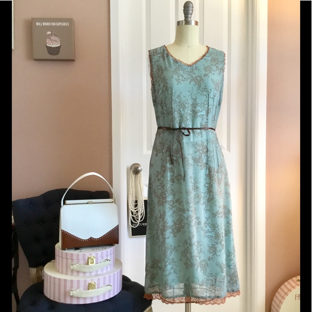 CARAIG lace print blue royal dress