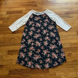 Floral baseball tee tunic!
