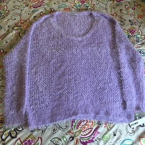 Fuzzy purple sweater