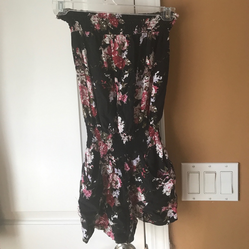 Strapless Floral Romper