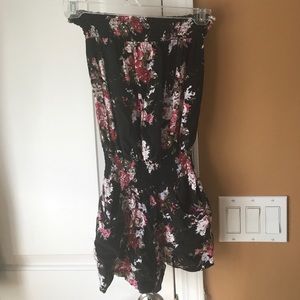 Strapless Floral Romper