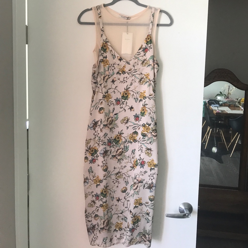 Floral slip dress with under sheer cami