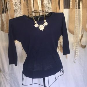 Fun and unique navy Ann Taylor sweater