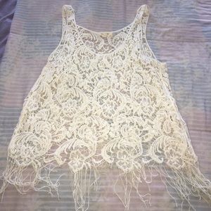 White Crochet Tank