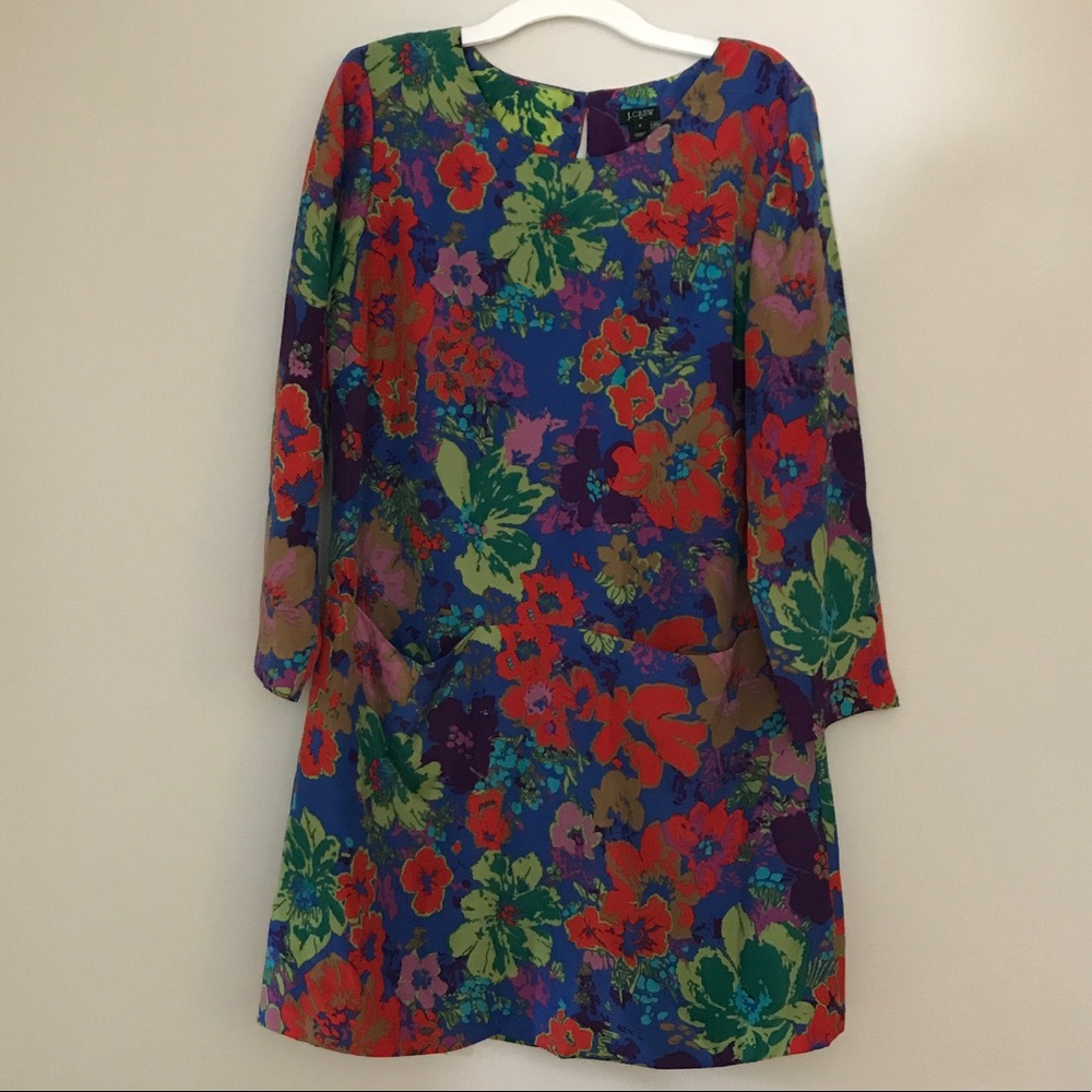 J Crew floral shift dress