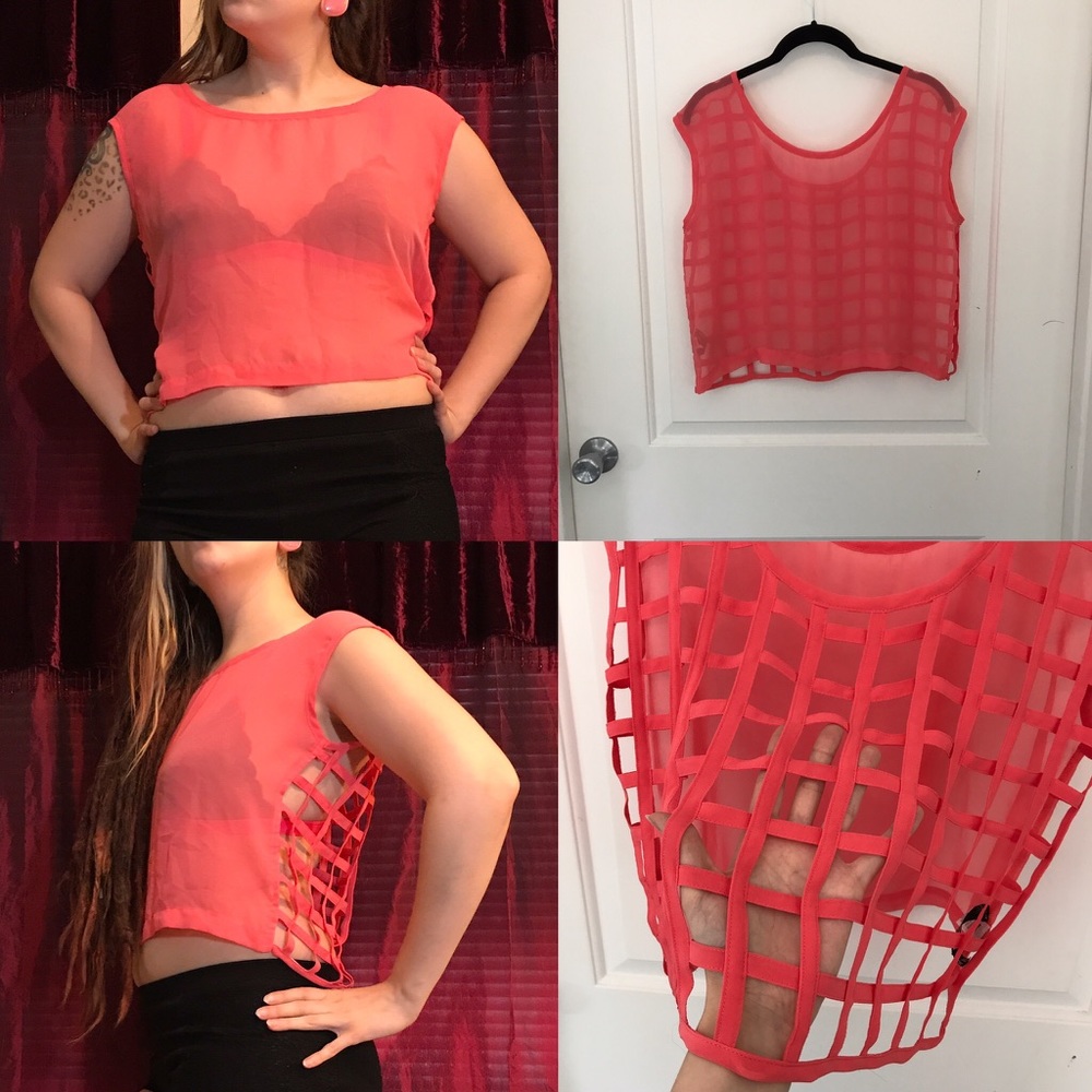 Sheer netted crop top