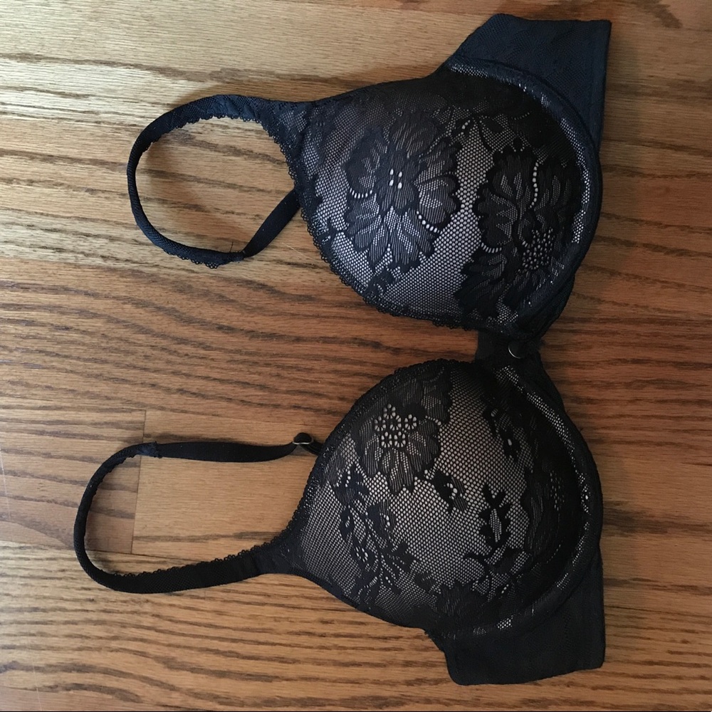 Black and nude lacy VS bra