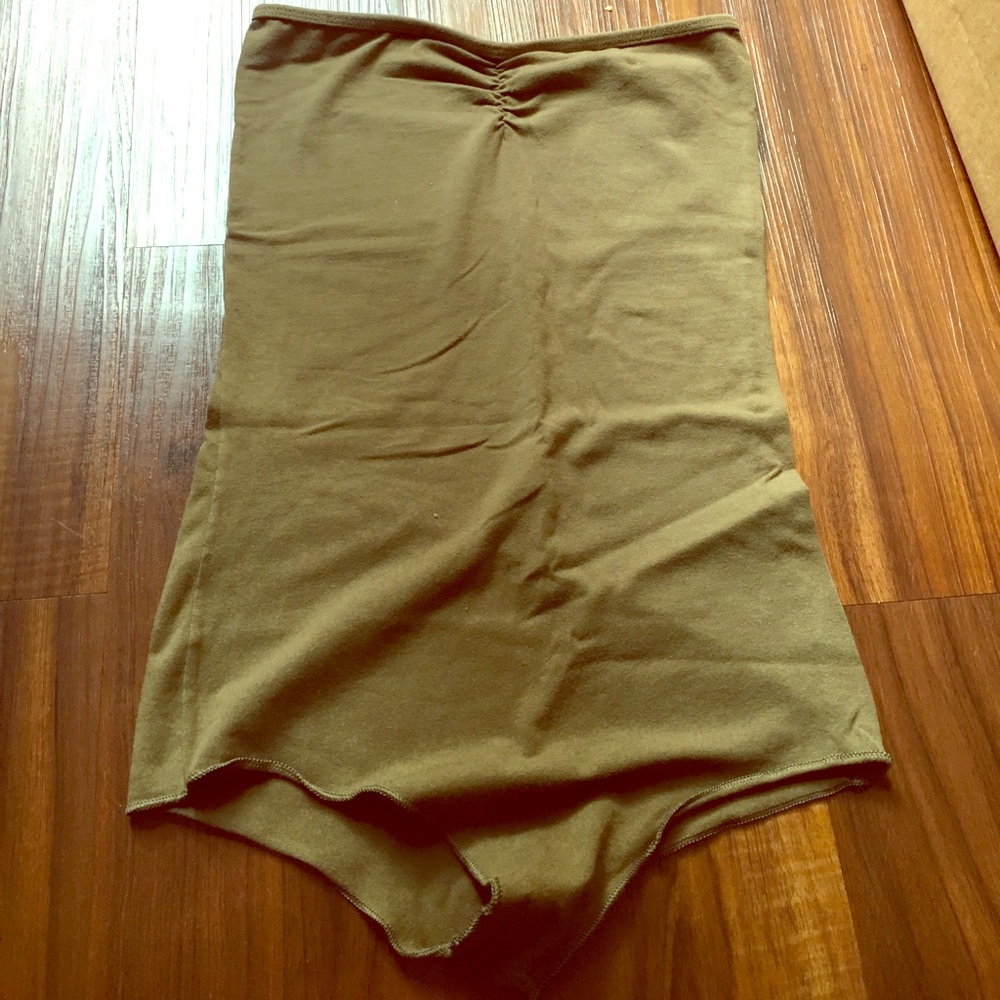 American Apparel Olive Green Strapless Bodysuit