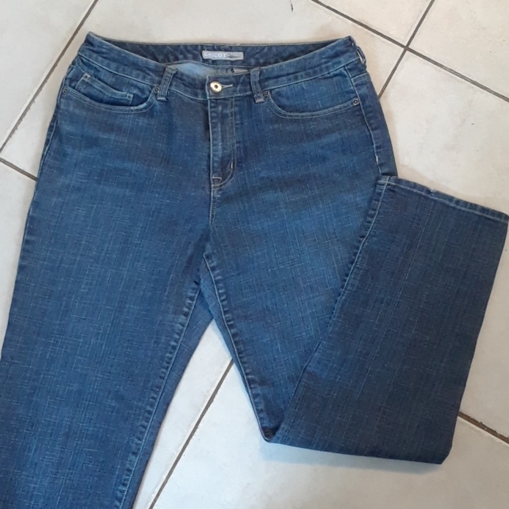 Chico's Platinum Denim Stretch Straight Jean 1.5