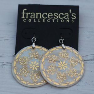 White and Gold Shell Earrings
