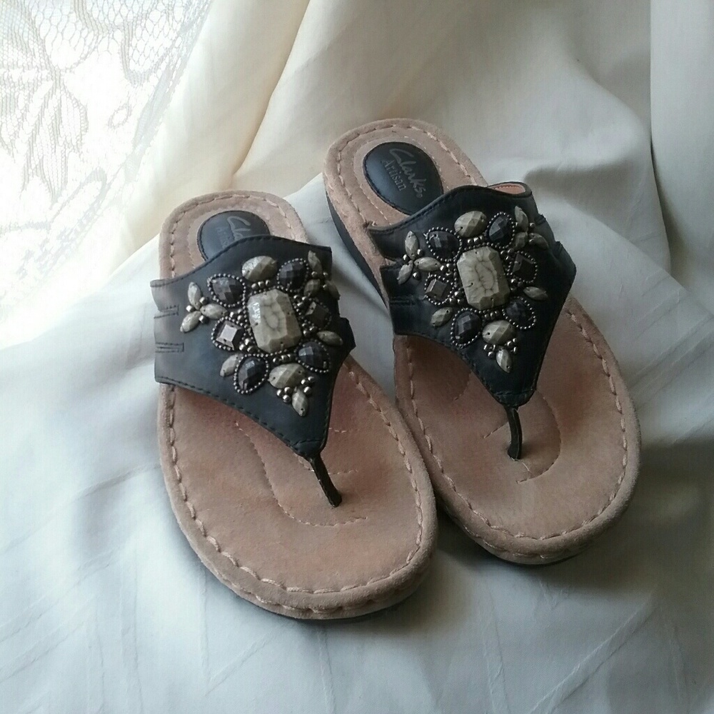 Black Sandals with jems