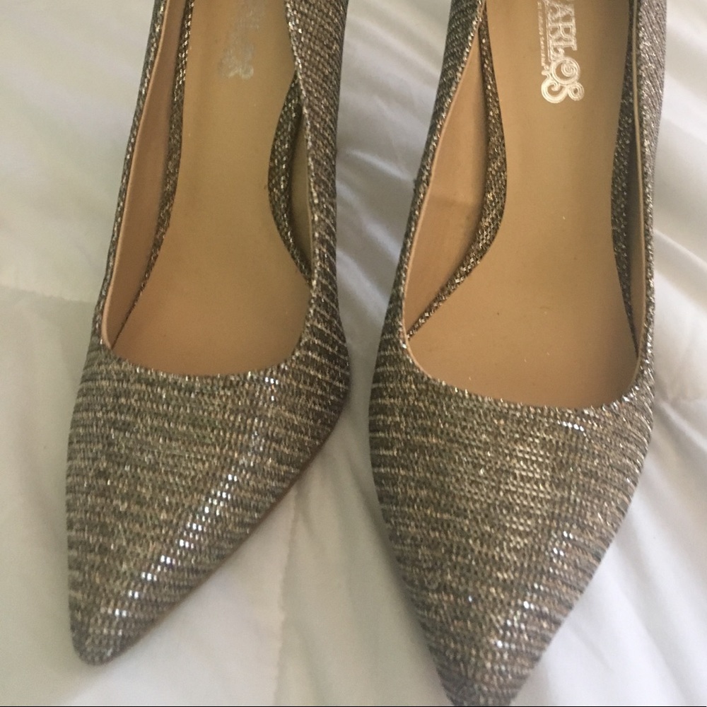 Carlos by Carlos Santa 4" Gold shimmer heel 6.5 M