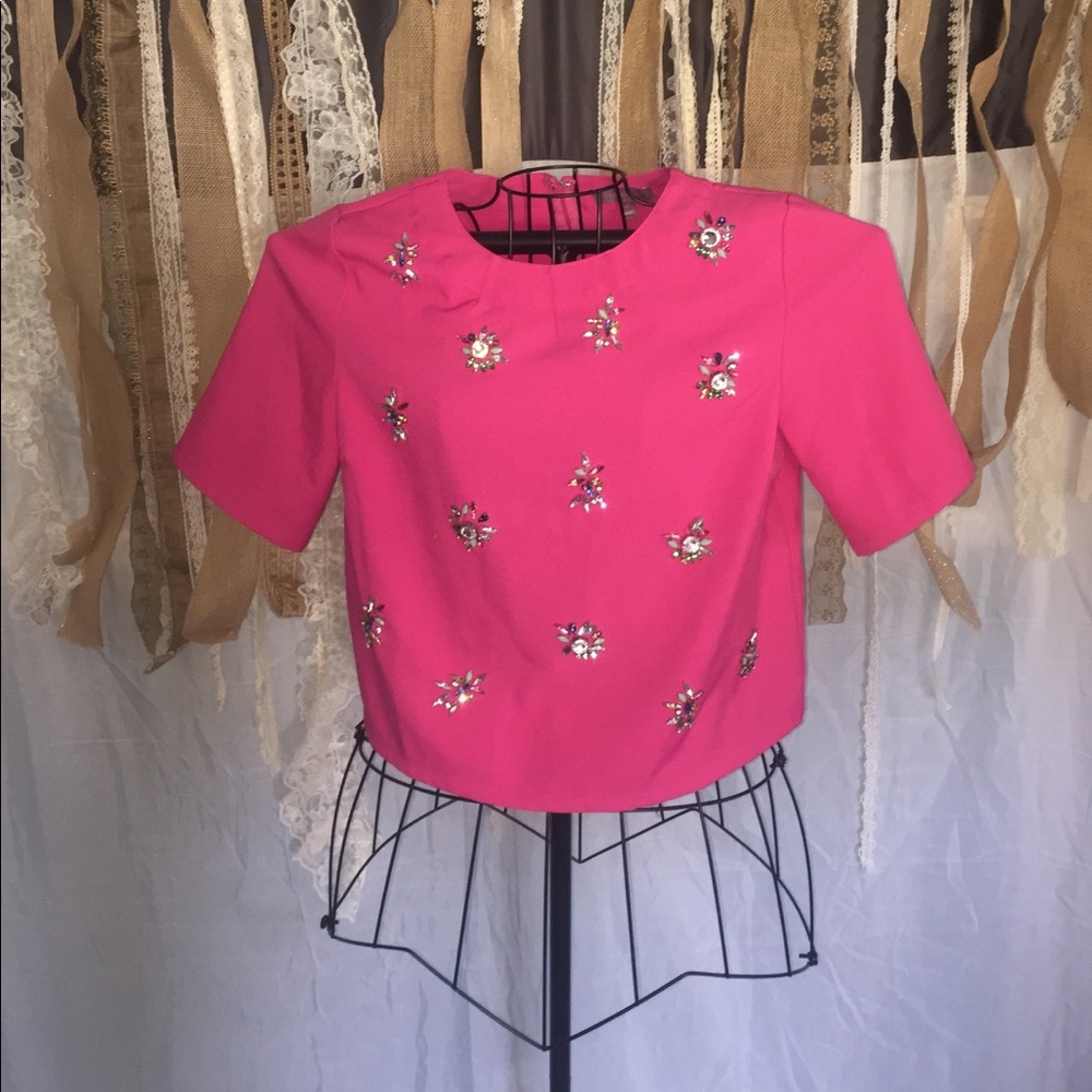 New and sassy pink crop top from Harper
