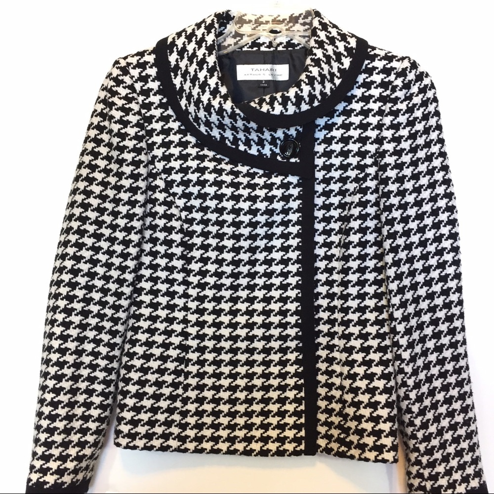 Tahari Houndstooth Blazer