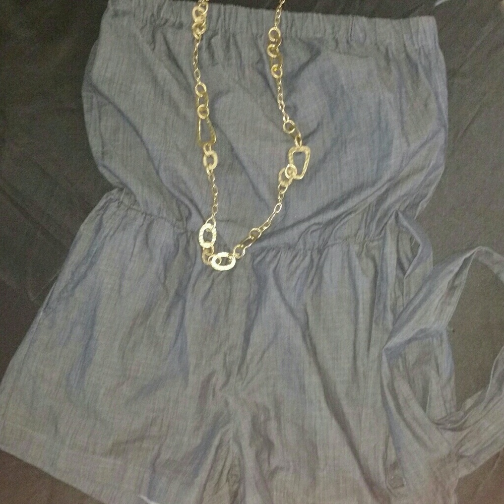 Banana Republic Dark Denim Look Romper w/ sash