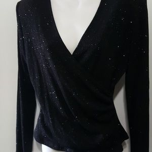 Vintage sparkle evening top with ruche wrap