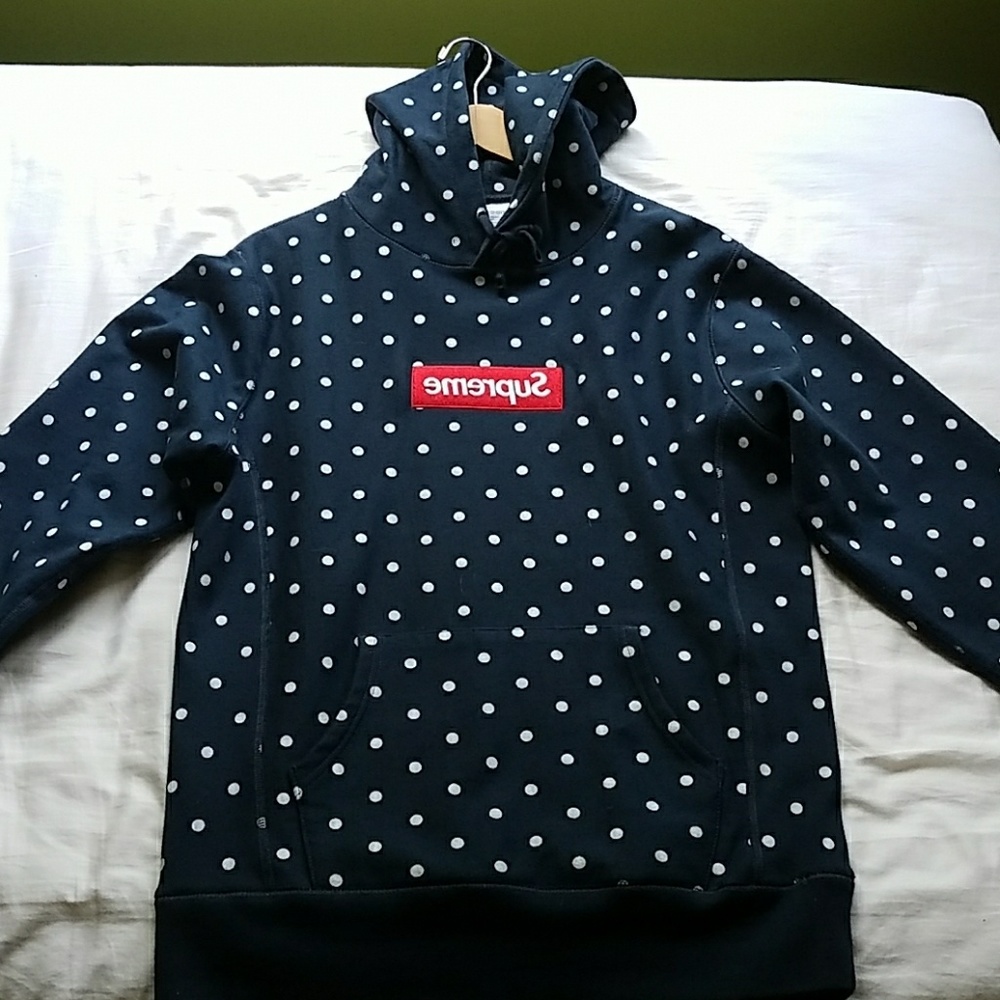 Supreme X CDG Navy Box Logo