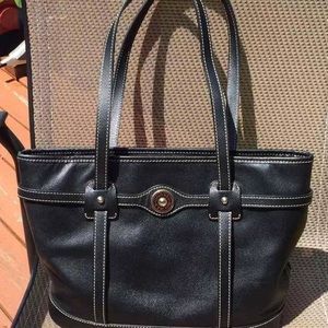 Dooney Black Embossed Leather Tote