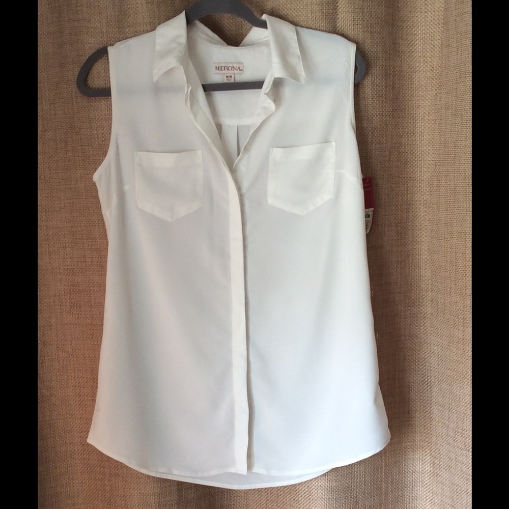 Merona Ivory Sleeveless Top