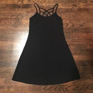 Black Spaghetti Strap Dress with Criss Cross Back