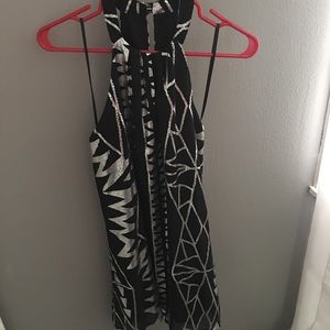 Black and silver mini dress
