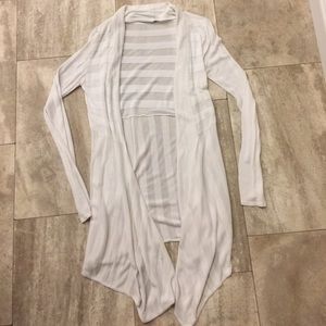White, open front cardigan!
