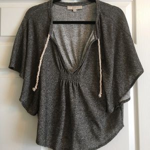 Loft xs heather grey batwing sleeve sweater