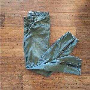 FREE PEOPLE SUEDED SKINNY WITH SIDE ZIP