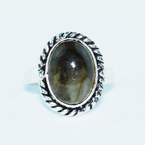 Labradorite 925 Steeling Silver overlay ring