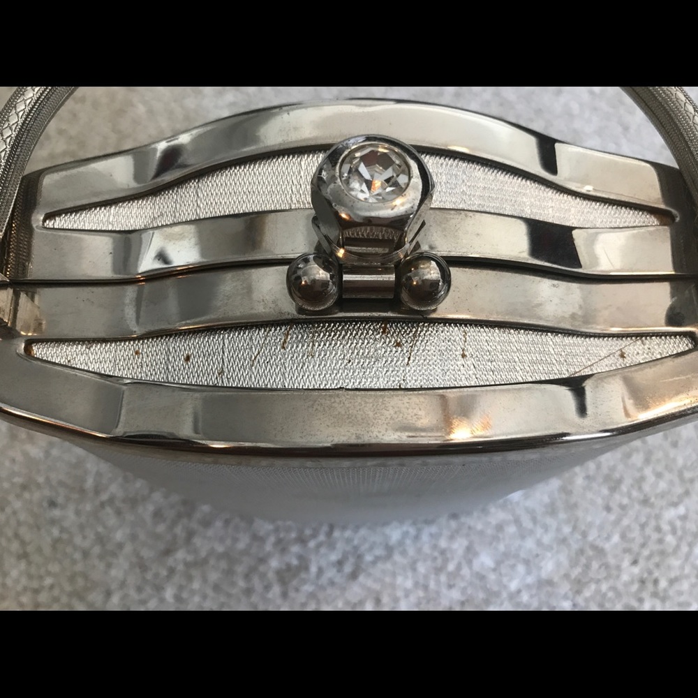 Silver Clutch mini bag with straps - Picture 4 of 8