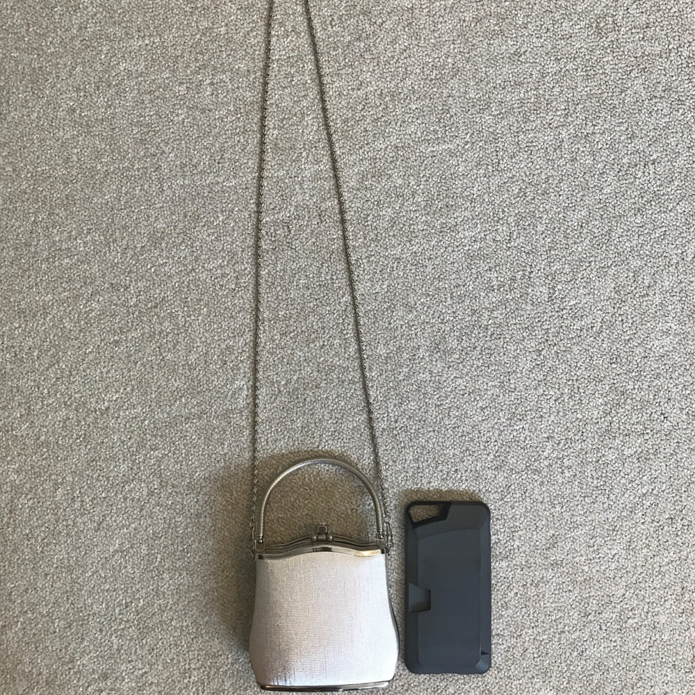 Silver Clutch mini bag with straps - Picture 6 of 8