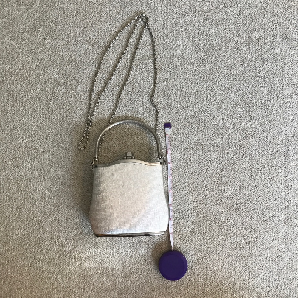 Silver Clutch mini bag with straps - Picture 7 of 8