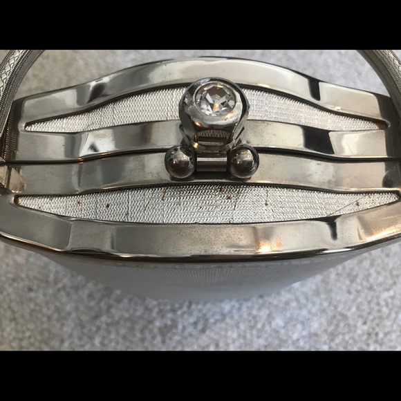 Silver Clutch mini bag with straps - Picture 4 of 8