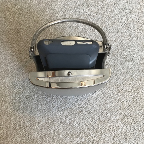 Silver Clutch mini bag with straps - Picture 5 of 8