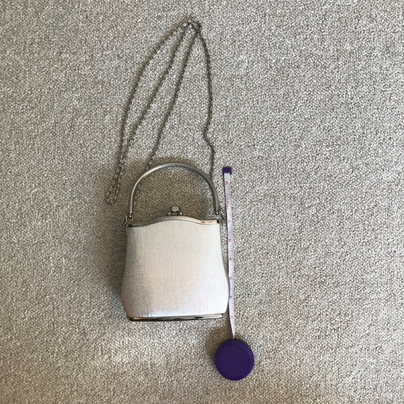 Silver Clutch mini bag with straps - Picture 7 of 8