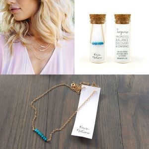 Kris Nations Turquoise mystic bar necklace
