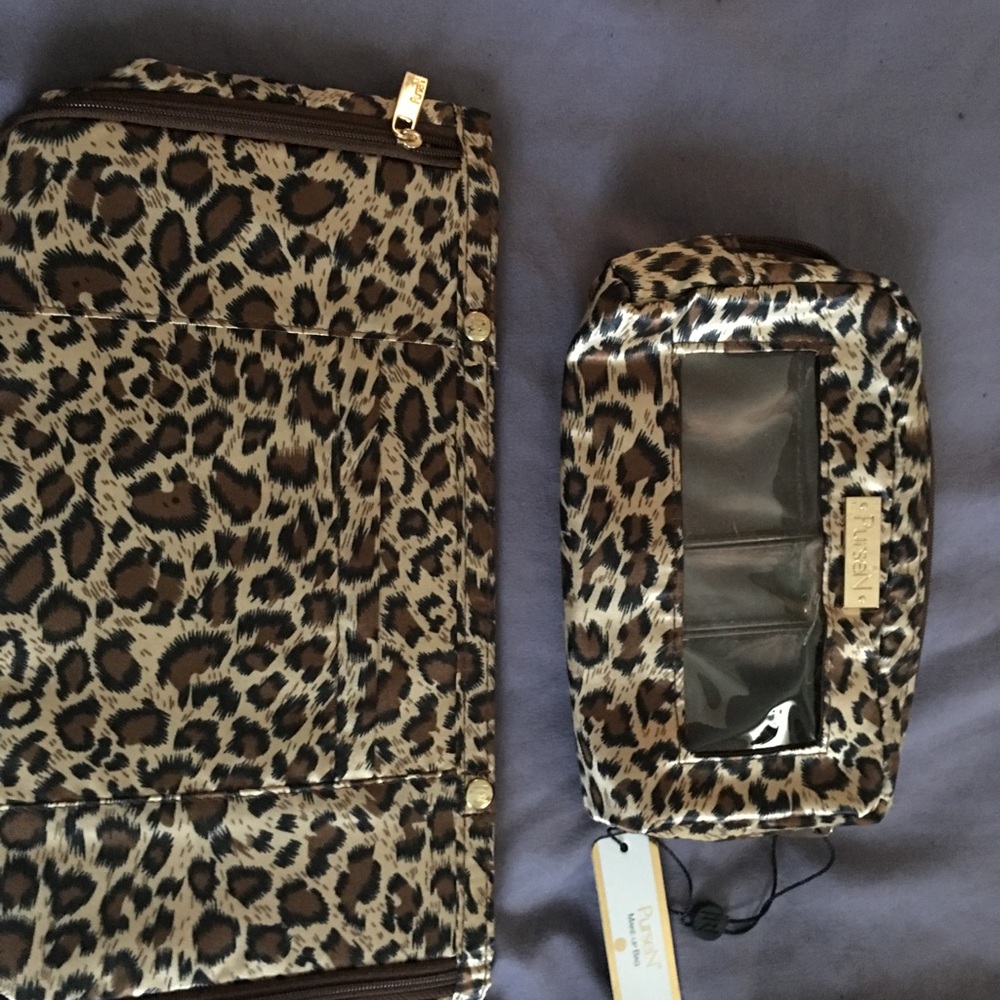 Cheetah print makeup bags