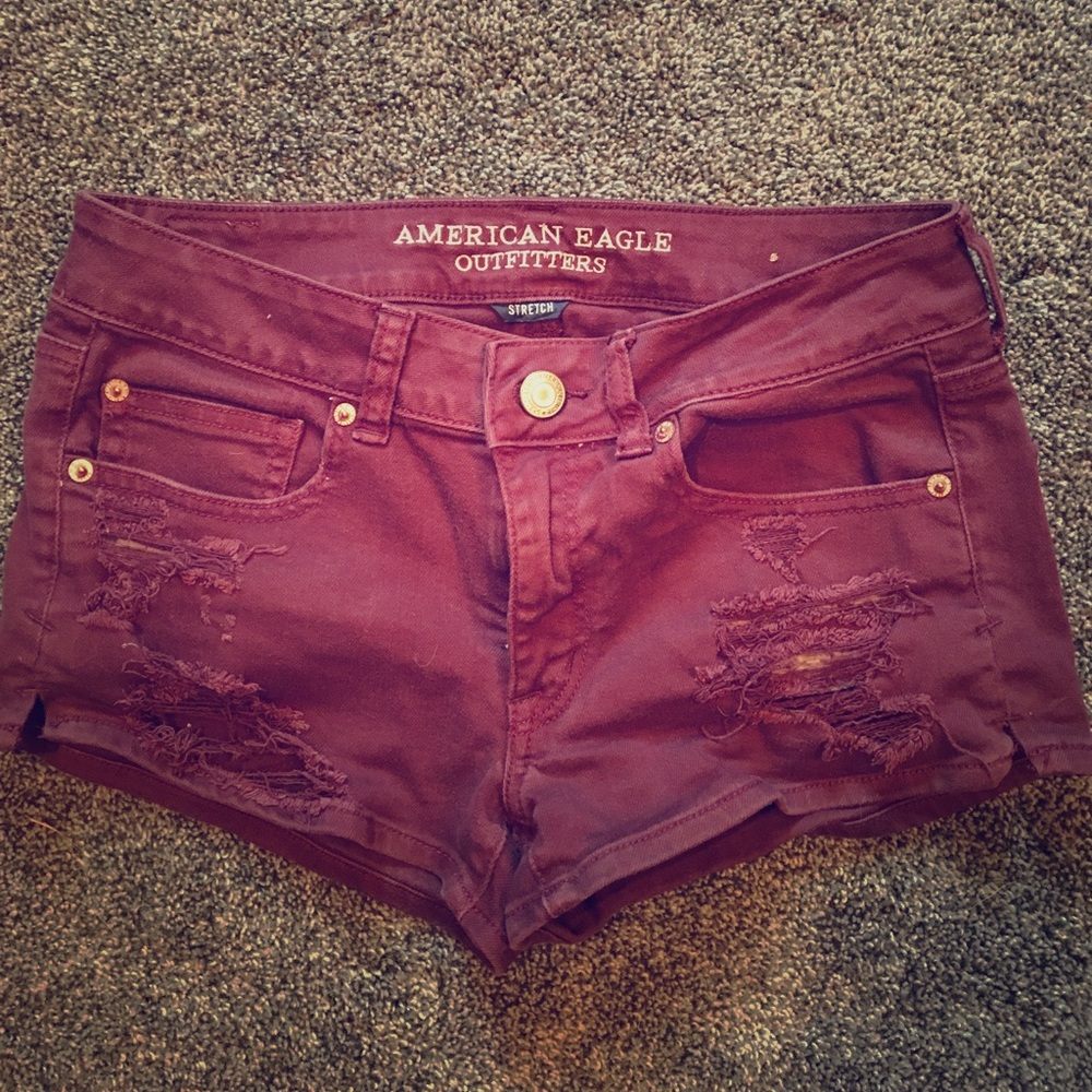 American Eagle mid rise jean shorts.