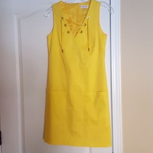 Calvin Klein Yellow Sleeveless Dress