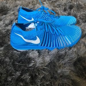 Nike neon blue running shoes