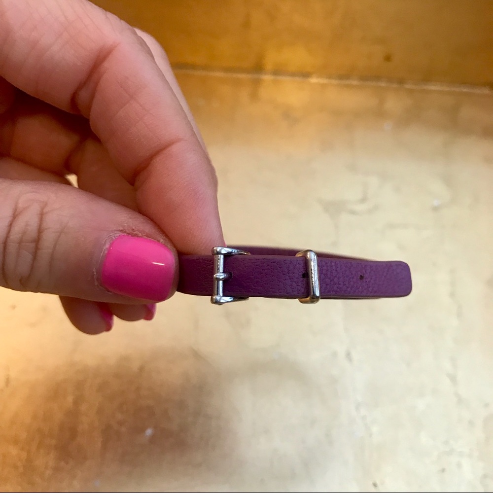 Purple Leather "Love" Bracelet - Picture 6 of 7