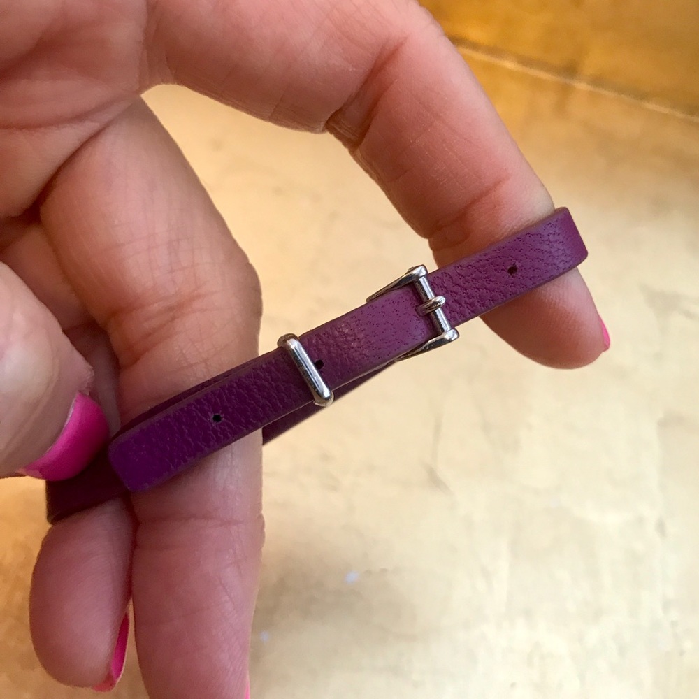 Purple Leather "Love" Bracelet - Picture 7 of 7