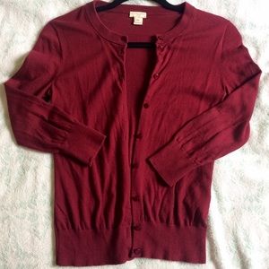J. Crew Clare Cardigan Size XS Dark Red