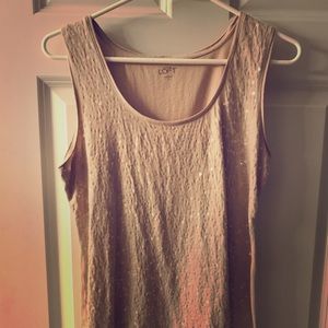 Caramel sequin Loft tank top